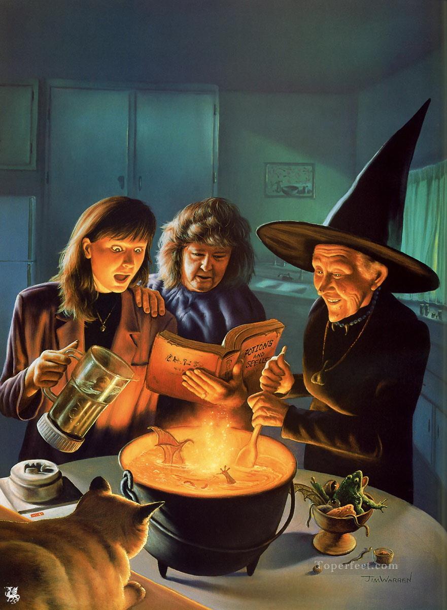 Warren Painted Worlds Witch fantastic Oil Paintings